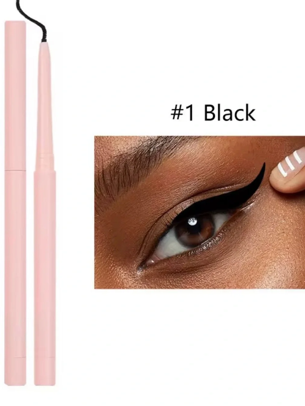 Multi-Color Liquid Eyeliner Pens - Pink Barrel, 7-Shade Set